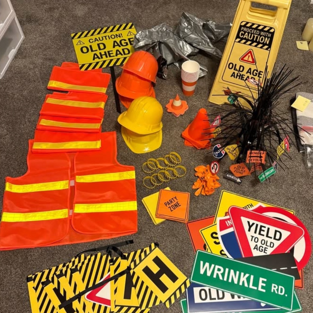 Old Age/Construction Birthday Party Supplies